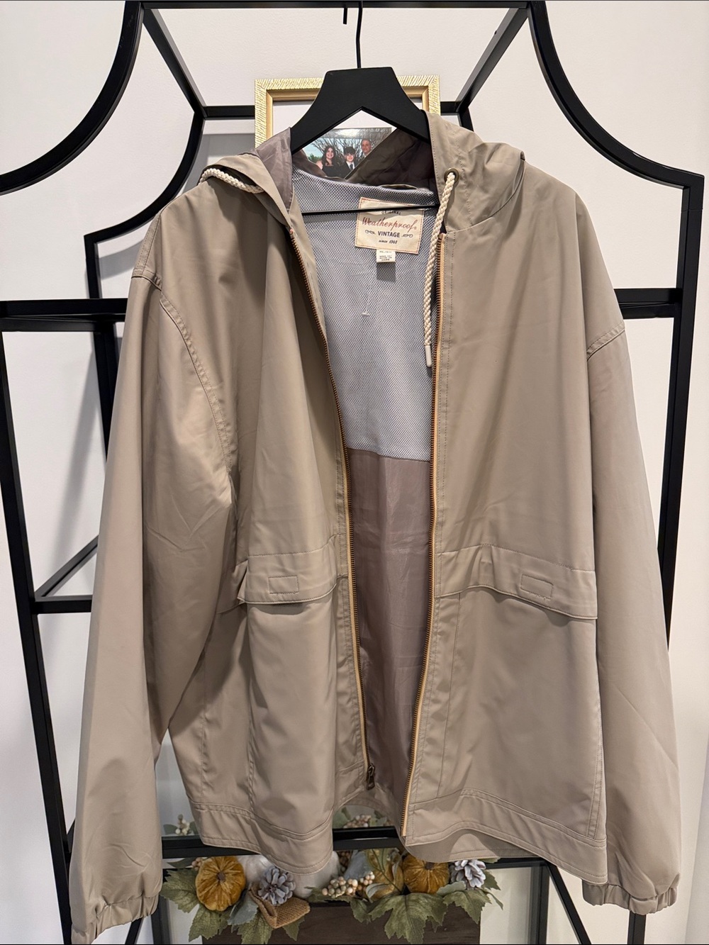 Weatherproof Hooded Lightweight Jacket in Light Taupe
